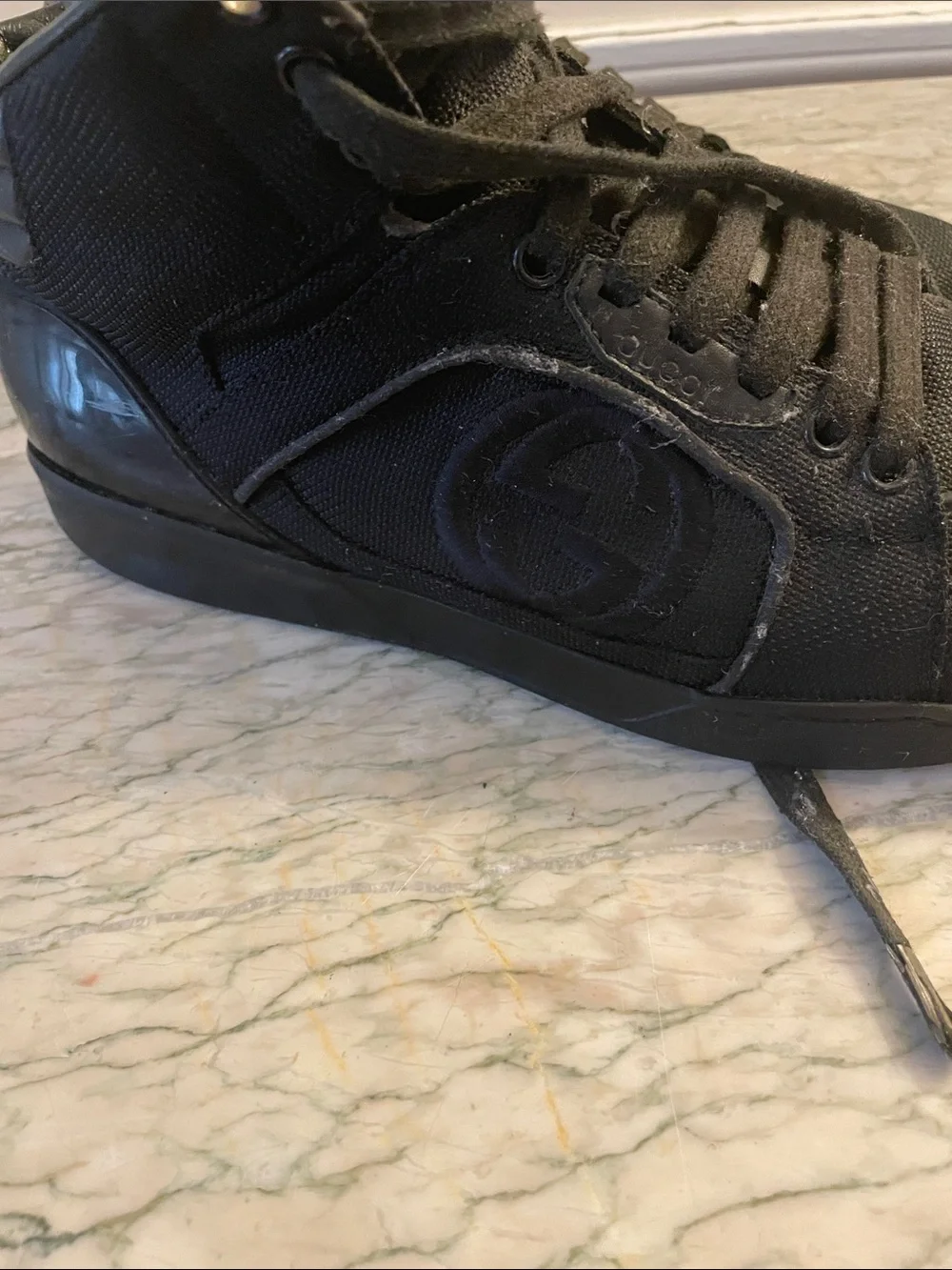 Gucci Black Men's High-Top Logo Sneakers